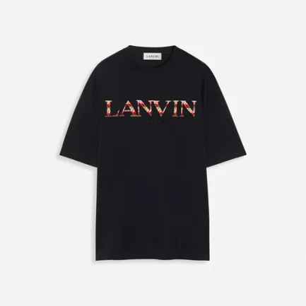 Lanvin Classic Curb Embroidered T Shirt Black