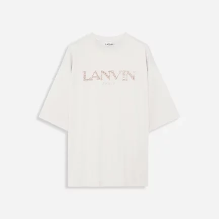 Lanvin T Shirt With Raffia Lanvin Paris Embroidery